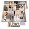 1 Bedroom 1 Bath 727 SF